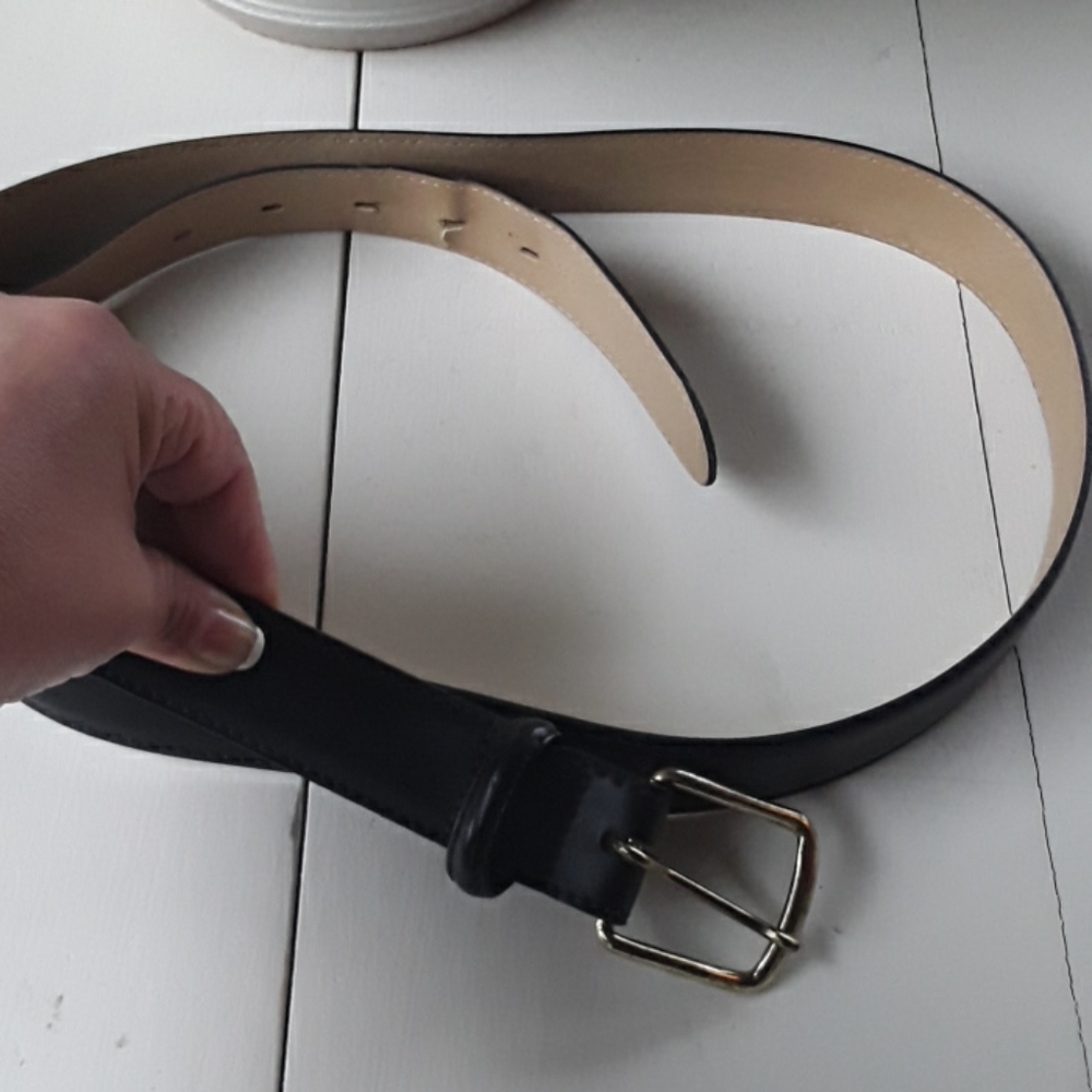 GENUINE LEATHER MENS BELT SIZE 44/110 BLACK COLOR